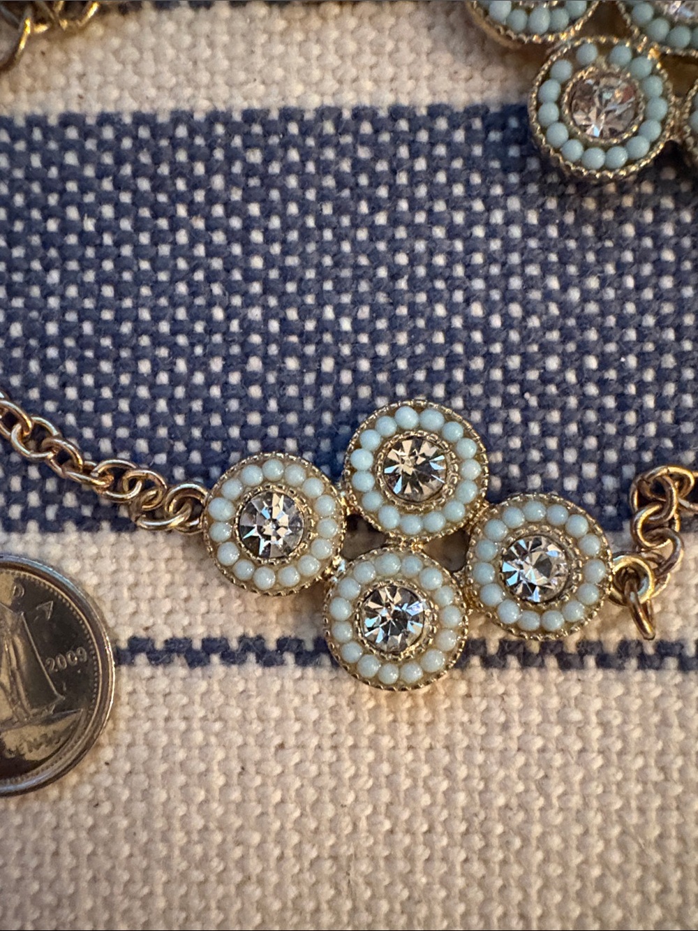 Gold-Tone Floral Crystal Necklace and Earring Set - Picture 9 of 11